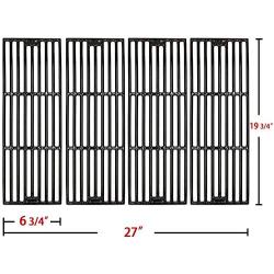 Hongso PCE051 Porcelain Coated Cast Iron Grill Cooking Grid Grates Replacement for Chargriller Gas Grill Models 2121, 2123, 2222, 2828, 3001, 3030, 3725, 4000, 5050, 5252, 5650, Sold as a Set of 4