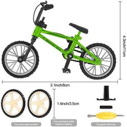 BMX Finger Bike Series 12,Replica Bike with Real Metal Frame, Graphics, and Moveable Parts for Flick Tricks, Flares, Grinds, and Finger Bike Games (Green)