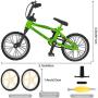 BMX Finger Bike Series 12,Replica Bike with Real Metal Frame, Graphics, and Moveable Parts for Flick Tricks, Flares, Grinds, and Finger Bike Games (Green)