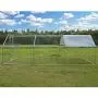 Large Metal Chicken Coop Walk-in Poultry Cage Hen Run House Rabbits Habitat Cage Flat Roofed Cage with Waterproof and Anti-Ultraviolet Cover for Outdoor Backyard Farm Use (9.2 L x 18.4 W x 6.4 H)