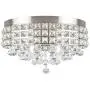 Kira Home Gemma 15'' Modern Chic 4-Light Crystal Flush Mount Chandelier + Round Metal Shade, Dimmable, Brushed Nickel Finish Kira Home Gemma 15'' Modern Chic 4-Light Crystal Flush Mount Chandelier + Round Metal Shade, Dimmable, Brushed Nickel Finish