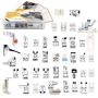 SIMPZIA Sewing Machine Presser Foot Set 43 pcs Sewing Foot Kit with Low Shank Adapter& Manual,Compatible with Brother,Janome,Singer,Elna,Babylock,Toyota,New Home,Simplicity,Necchi,Kenmore, White