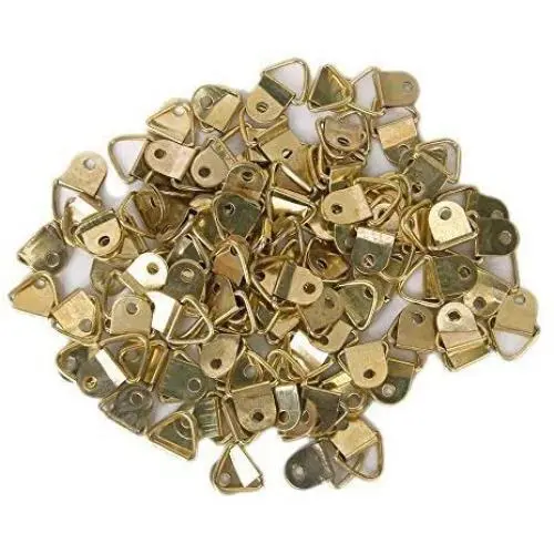 GCA Small Triangle D-Ring Picture Frame Hangers Single Hole with Screws ,Golden (100pcs) GCA Small Triangle D-Ring Picture Frame Hangers Single Hole with Screws ,Golden (100pcs)