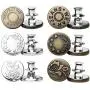 Pants Extender Button, Celendi 6 Style Jeans Waistband Extend or Reduce Button No Sew Metal Collar Button Pregnancy Pant Extenders Elastic Spring Buttons for Jeans, Collars, Cuffs - US Shipping