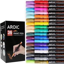 36 Packs Acrylic Paint markers,Paint Pens for Writing on Any Material, Rock, Ceramics, Glass, Wood and More, Used for DIY Crafts, Scrapbook Crafts, Card Making,etc