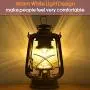 Vintage LED Hurricane Lantern with Dimmer Switch and 15 LEDs, Warm White Electric Kerosene Lamp Battery Operated, Hand-Painted Gold Metal Hanging Lantern for Indoors and Outdoor