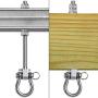 BeneLabel Set of 2 Permanent Antirust Stainless Steel 304 Heavy Duty Swing Hangers, 1800LB Capacity, Wood Beam & I-Beam Hanger, Yoga Hammock Chair Sandbag, Hardware Swing Sets, 180° Swing, 8.25''