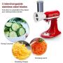 Slicer/Shredder Attachment for KitchenAid Stand Mixers,Cheese Grater Attachment Vegetable Slicer Attachment for KitchenAid,Salad Maker(White)