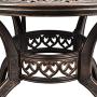 OKIDA 5 Piece Outdoor Cast Aluminum Patio Dining Set, Conversation Furniture Set for Patio Deck Garden with 4 Chairs and Round Table, Umbrella Hole, Flora and Lattice Design