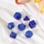 Hestya 7 Pieces Metal Dices Set DND Game Polyhedral Solid Metal D&D Dice Set with Storage Bag and Zinc Alloy with Enamel for Role Playing Game Dungeons and Dragons, Math Teaching (Blue Edge Purple)
