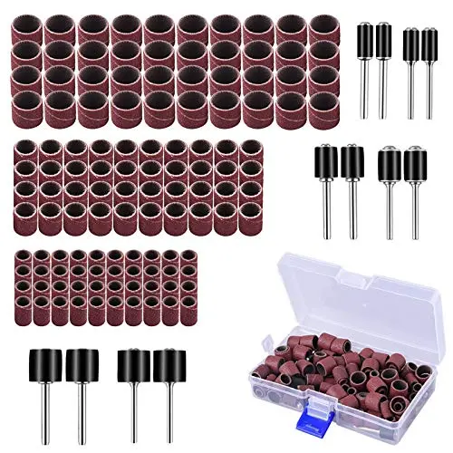 AUSTOR 132 Pieces Sanding Drum Set with Free Box Including 120 Pieces Drum Sander Sanding Sleeves and 12 Pieces Drum Mandrels for Dremel Rotary Tool AUSTOR 132 Pieces Sanding Drum Set with Free Box Including 120 Pieces Drum Sander Sanding Sleeves and 12 Pieces Drum Mandrels for Dremel Rotary Tool