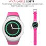 MoKo Watch Band Compatible with Samsung Gear S2(SM-R720 / SM-R730 ONLY), Soft Silicone Replacement Sport Band, NOT FIT S2 Classic (SM-R732 & SM-R735), NOT FIT Gear Fit2 Watch - Bright Pink