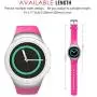MoKo Watch Band Compatible with Samsung Gear S2(SM-R720 / SM-R730 ONLY), Soft Silicone Replacement Sport Band, NOT FIT S2 Classic (SM-R732 & SM-R735), NOT FIT Gear Fit2 Watch - Bright Pink