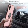 DESOF iPhone X Case, iPhone 10 Case with Ring Holder Kickstand, 360°Adjustable Ring Grip Stand Work with Magnetic Car Mount Anti-Fingerprint Slim Cover for Apple iPhone X (2017) 5.8 inch - Pink