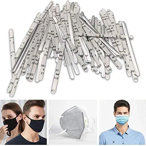 ORNOOU 200 Pieces Aluminum Strips Nose Wire Nose Bridge for Mask 90MM Metal Flat Nose Clips Nose Bridge Bracket DIY Wire for Sewing Crafts ORNOOU 200 Pieces Aluminum Strips Nose Wire Nose Bridge for Mask 90MM Metal Flat Nose Clips Nose Bridge Bracket DIY Wire for Sewing Crafts
