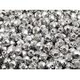 Czech Faceted Glass Beads, Fire-Polished, Round 3mm, 4mm, 6mm, 8mm. Silver Metallic. A Total of 275 Pieces. Set 1CFP 004 (3FP033 4FP033 6FP033 8FP033)