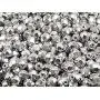 Czech Faceted Glass Beads, Fire-Polished, Round 3mm, 4mm, 6mm, 8mm. Silver Metallic. A Total of 275 Pieces. Set 1CFP 004 (3FP033 4FP033 6FP033 8FP033)