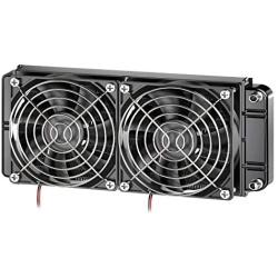 Clyxgs Water Cooling Radiator, 12 Pipe Aluminum Heat Exchanger Cooling Water Drain Row with Fan Radiator for Computer PC CPU CO2 Laser Water Cool System