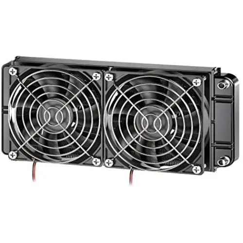 Clyxgs Water Cooling Radiator, 12 Pipe Aluminum Heat Exchanger Cooling Water Drain Row with Fan Radiator for Computer PC CPU CO2 Laser Water Cool System Clyxgs Water Cooling Radiator, 12 Pipe Aluminum Heat Exchanger Cooling Water Drain Row with Fan Radiator for Computer PC CPU CO2 Laser Water Cool System