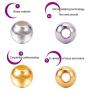 PH PandaHall 2700pcs 3 Color 5 Size Smooth Round Spacer Beads Tiny Metal Beads for Jewelry Making Supplies (Golden, Silver, Antique Bronze)