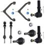 MILLION PARTS 8 Pcs Front Lower Upper Control Arm Ball Joints Compatible for 02-05 Dodge Ram 1500 Outer Tie Rod End Link Sway Bar Suspension Kit K7424 K7400 K7411 ES3538