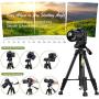 Endurax 67'' Video Camera Tripod for Nikon Canon, DSLR Cameras Stand Tall Tripods Lightweight Aluminum with Universal Phone Mount and Carry Bag