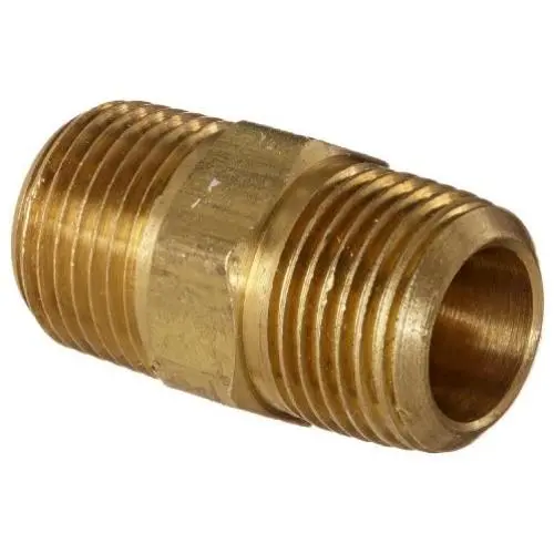 Anderson Metals 56122 -06 Brass Pipe Fitting, Hex Nipple, 3/8'' x 3/8'' NPT Male Pipe Anderson Metals 56122 -06 Brass Pipe Fitting, Hex Nipple, 3/8'' x 3/8'' NPT Male Pipe