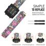 MoKo Band Compatible with Garmin Vivoactive, Soft Silicone Replacement Fitness Bands Wristbands with Metal Clasps fit Vivoactive/Vivoactive Acetate Sports GPS Smart Watch - Colorful Jellyfish