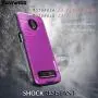 COVRWARE Iron Tank Case for Moto Z3 Play/Moto Z3 with Built-in [Screen Protector] Heavy Duty Full-Body Rugged Holster Armor Case [Brushed Metal Texture Design][Belt Swivel Clip][Kickstand], Magenta