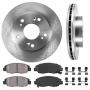 [ DX/LX/EX ] FRONT 261.6 mm Premium OE 5 Lug [2] Brake Disc Rotors + [4] Ceramic Brake Pads + Clips CRK12548