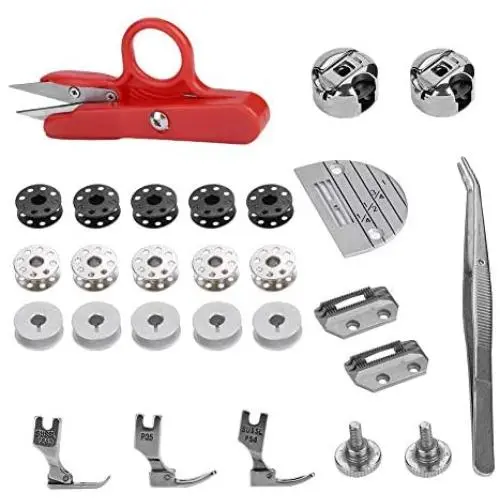 Akozon Sewing Machine Accessories 27pcs, Multifunction Presser Foot Spare Parts Accessories for Sewing Industrial Flat Bed Regular Spare Parts Tool Set Akozon Sewing Machine Accessories 27pcs, Multifunction Presser Foot Spare Parts Accessories for Sewing Industrial Flat Bed Regular Spare Parts Tool Set