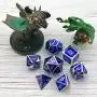 KCO DND Metal Dice Set Enamel dice 7 Pieces Metal Dice Set DND Dice Role Playing Game Dice Set with Storage Bag for RPG Dungeons and Dragons D&D Math Teaching (Dark Blue Silver) KCO DND Metal Dice Set Enamel dice 7 Pieces Metal Dice Set DND Dice Role Playing Game Dice Set with Storage Bag for RPG Dungeons and Dragons D&D Math Teaching (Dark Blue Silver)