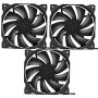 uphere 3-Pack Long Life Computer Case Fan 120mm Cooling Case Fan for Computer Cases Cooling,12BK3-3