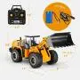 Top Race 10 Channel Full Functional Remote Control Front Loader Construction Tractor, Full Metal Bulldozer Toy Can Dig up to 3.5 Lbs, 1:14 Scale TR-213