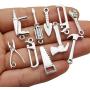 WOCRAFT 50pcs Wholesale Bulk Lots Alloy Home Tool Charms for Jewelry Making Mixed Smooth Tibetan Silver Metal Charms Pendants DIY for Jewelry Making Necklace Bracelet and Crafting (M351)