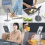 Sturdy Cell Phone Stand & Tablet Holder - Adjustable Height- Angle Metal iPhone Holder for Desk & Kitchen- Strong Alloy for All Devices- Tablet iPad Stands and Holders iPad Stand iPhone Stand