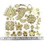 ALL in ONE Mixed Antique Bronze/Gold/Platinum Alloy Pendants Beads Charms Chains Connectors Jewelry Findings 50 Grams