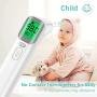 Touchless Thermometer for Adult and kid,4 in 1 Baby Thermometer Ear Forehead Thermometer Surface Infrared Thermometer 40 Datas Thermometer,Thermometer with Magnetic Cover and Battery,Mute Adjustable