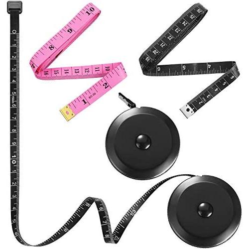 4 Pieces Measuring Tape Body Tape Measure Soft Tape Measure Double Scale Body Ruler Fabric Flexible Sewing Tape for Body Tailor Cloth Knitting Home Crafts Measurement Supplies