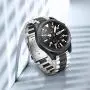 Fintie Bands Compatible with Samsung Galaxy Watch 3 45mm, Solid Stainless Steel Metal Bracelet Strap Replacement Wrist Band, Black&Silver