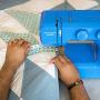 Janome Blue Couture Easy-to-Use Sewing Machine with Interior Metal Frame, Bobbin Diagram, Tutorial Videos, Made with Beginners in Mind!