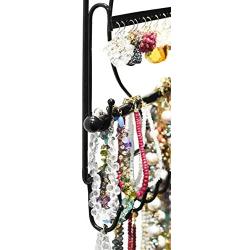 ARAD Metal Wall Mount Heart Shaped Jewelry Display Rack-Necklaces, Earrings, Bracelets-Black