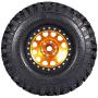Binchil 4PCS Metal 2.2 Beadlock Wheel Rim Tires Set for 1/10 RC Crawler Car TRX4 TRX6 Axial SCX10 RR10 Parts,Yellow