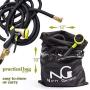 Nifty Grower 100ft Garden Hose - All New Expandable Water Hose with Double Latex Core, 3/4'' Solid Brass Fittings, Extra Strength Fabric Flexible Expanding Hose with Metal 8 Function Spray Nozzle
