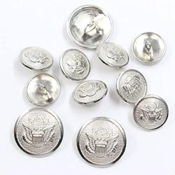 14 Pieces Metal Blazer Button Set - Eagle Badge - for Blazer, Suits, Sport Coat, Uniform, Jacket (Silver 15mm 20mm)