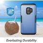 YOUMAKER Galaxy S9 Case,Metallic Blue with Built-in Screen Protector Heavy Duty Protection Shockproof Slim Fit Full Body Case Cover for Samsung Galaxy S9 5.8 inch - Blue/Black