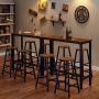 Mr IRONSTONE Bar Table, 47” Rectangular Kitchen Pub Dining Coffee Table High Writing Computer Table, for Narrow Space, Living Room, Dining Room-Sturdy Metal Frame, Easy Assembly, Industrial Brown