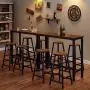 Mr IRONSTONE Bar Table, 47” Rectangular Kitchen Pub Dining Coffee Table High Writing Computer Table, for Narrow Space, Living Room, Dining Room-Sturdy Metal Frame, Easy Assembly, Industrial Brown Mr IRONSTONE Bar Table, 47” Rectangular Kitchen Pub Dining Coffee Table High Writing Computer Table, for Narrow Space, Living Room, Dining Room-Sturdy Metal Frame, Easy Assembly, Industrial Brown
