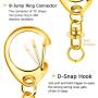 Roctee 120 Pcs Key Chain Clip D Snap Hook Split Metal Keychain with Chain, Keychain Parts Hardware with Open Jump Ring and Connector, DIY Crafts Key Ring (Gold)