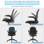 Mid-Back Ergonomic Home Office Chair,Komene Adjustable Mesh Computer Chair Thickened Seat Desk Chair with Lumbar Support and Flip-up Armrest Task Chair, Hold on 300lbs